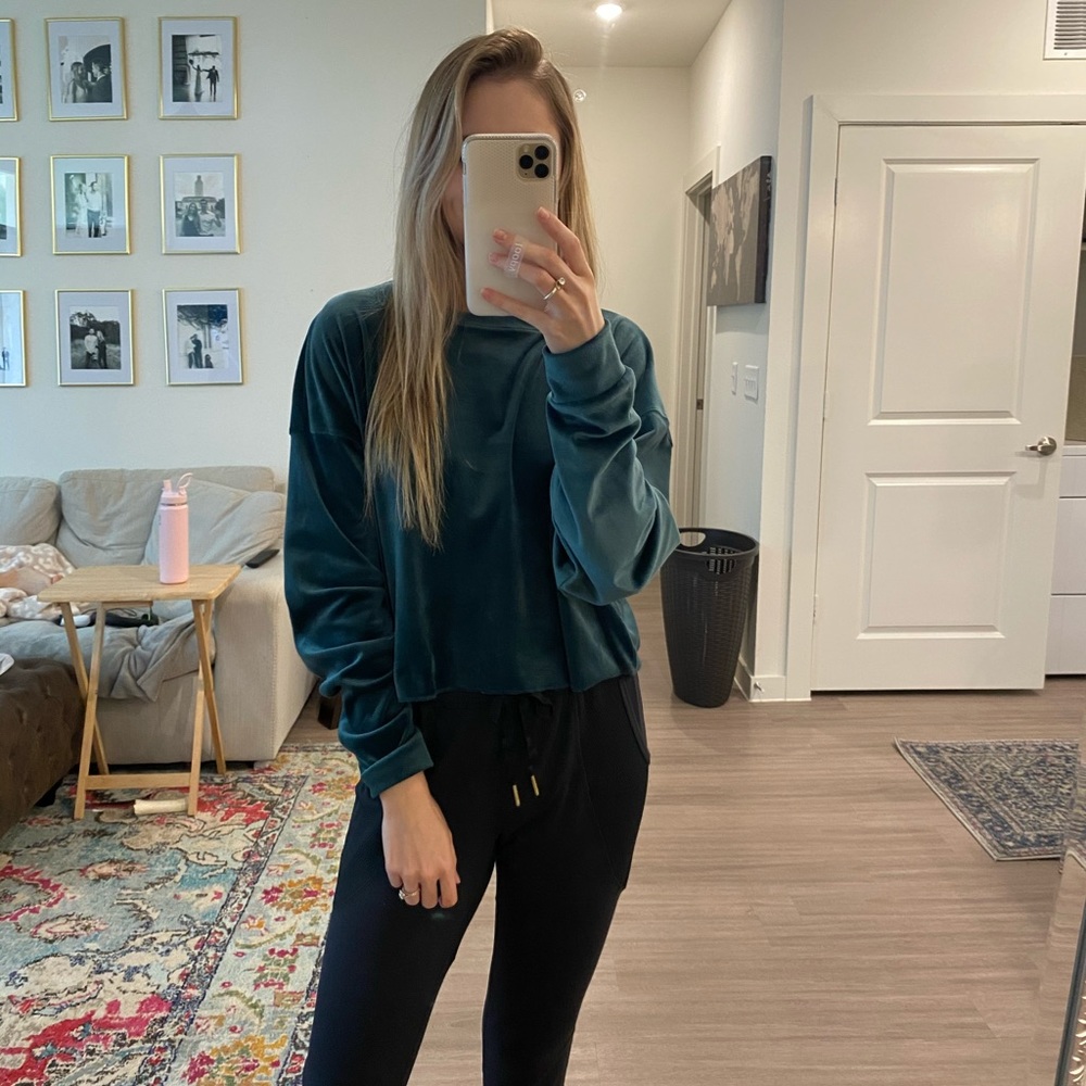 Velvet crop long sleeve